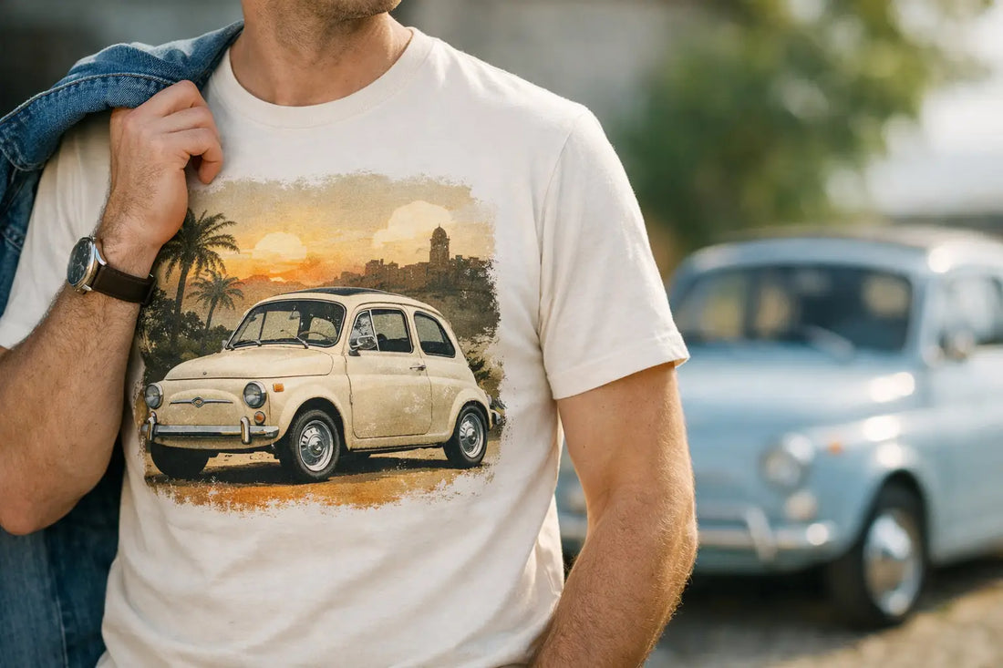 Fiat 500 Vintage T-Shirt for True Fiat Fans